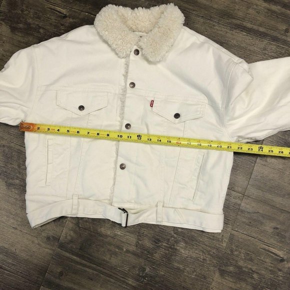 Levi's Premium Cozy Cocoon Sherpa Trucker Jacket M - Picture 3 of 11